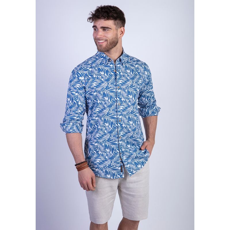 FEROUCH - Camisa Estampada Vermont Fj Azul Ferouch_.