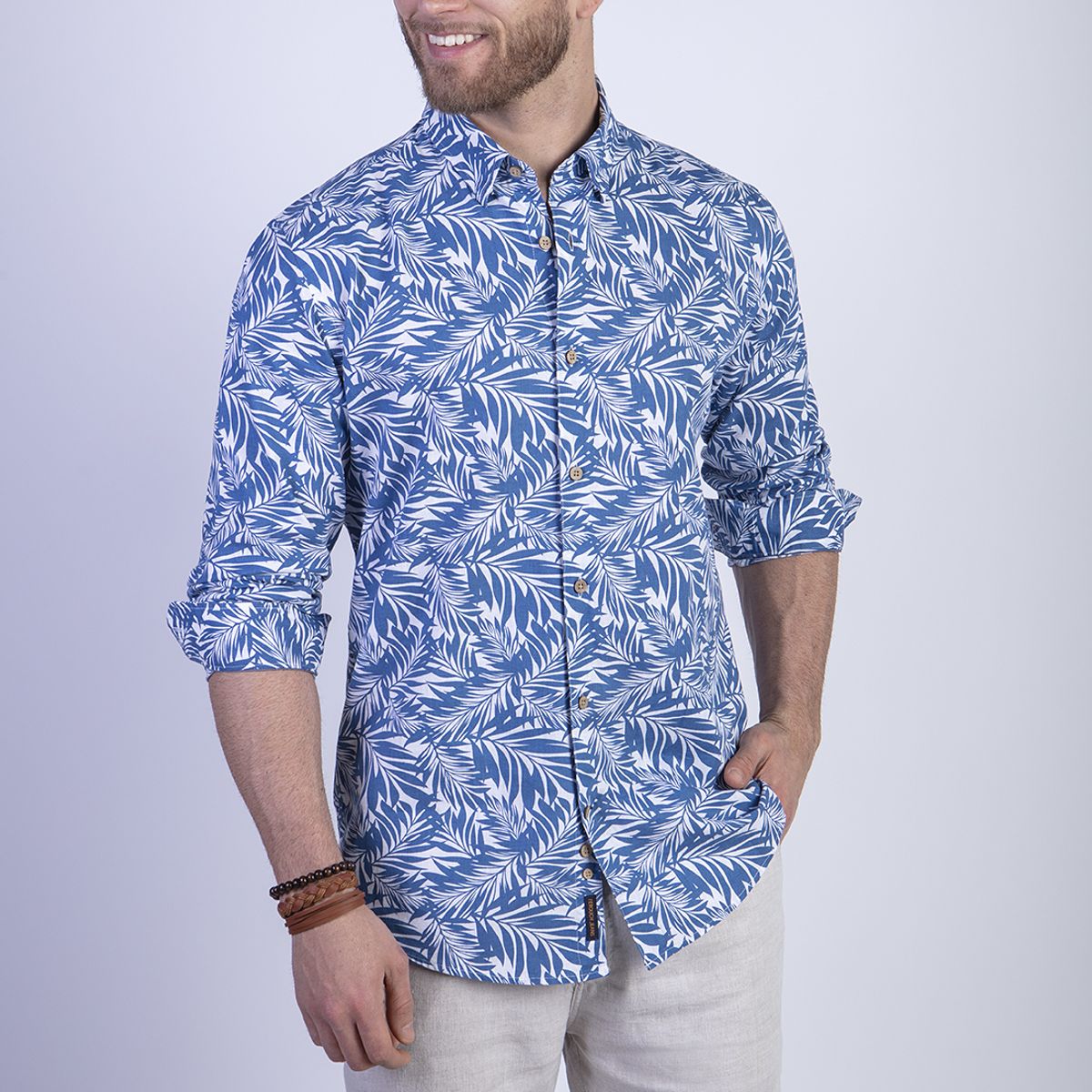 FEROUCH - Camisa Estampada Vermont Fj Azul Ferouch