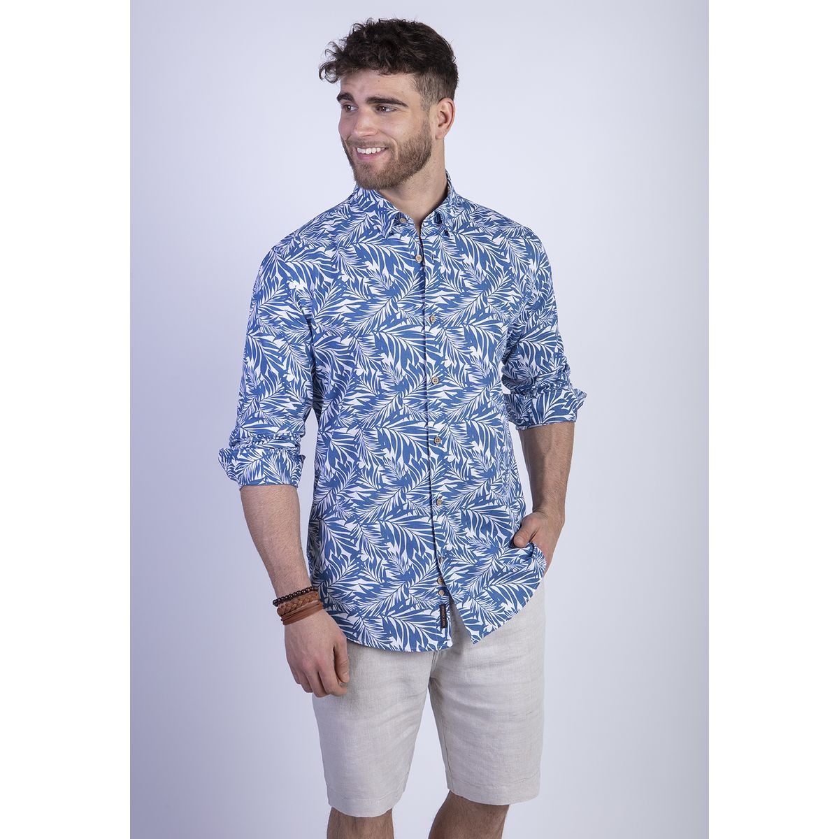 FEROUCH - Camisa Estampada Vermont Fj Azul Ferouch