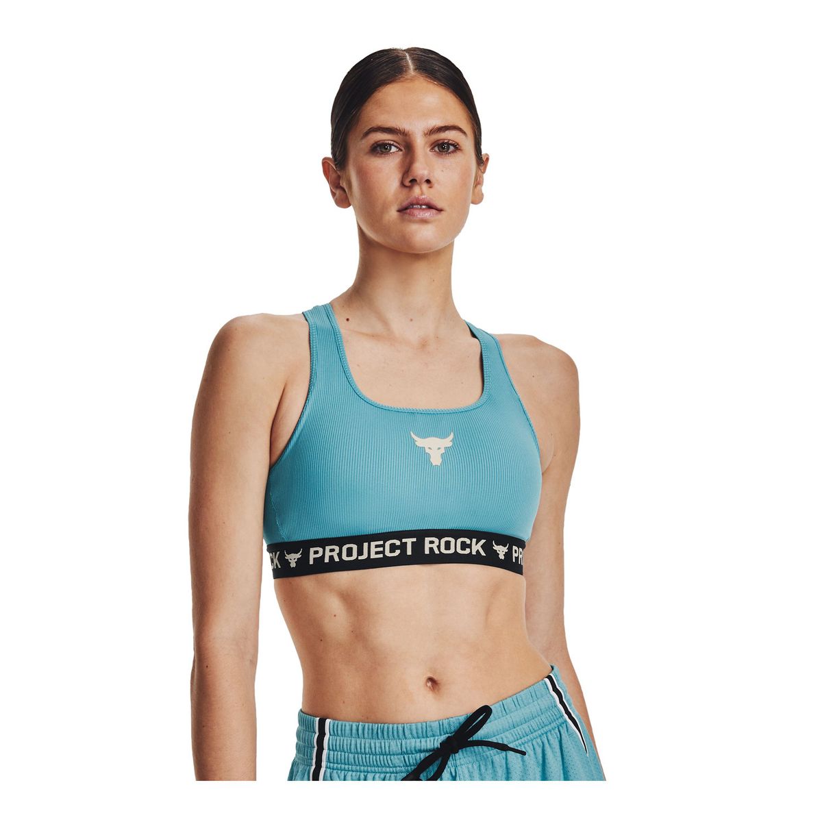 UNDER ARMOUR - Peto Deportivo Project Rock Crossback Celeste Mujer UNDER ARMOUR
