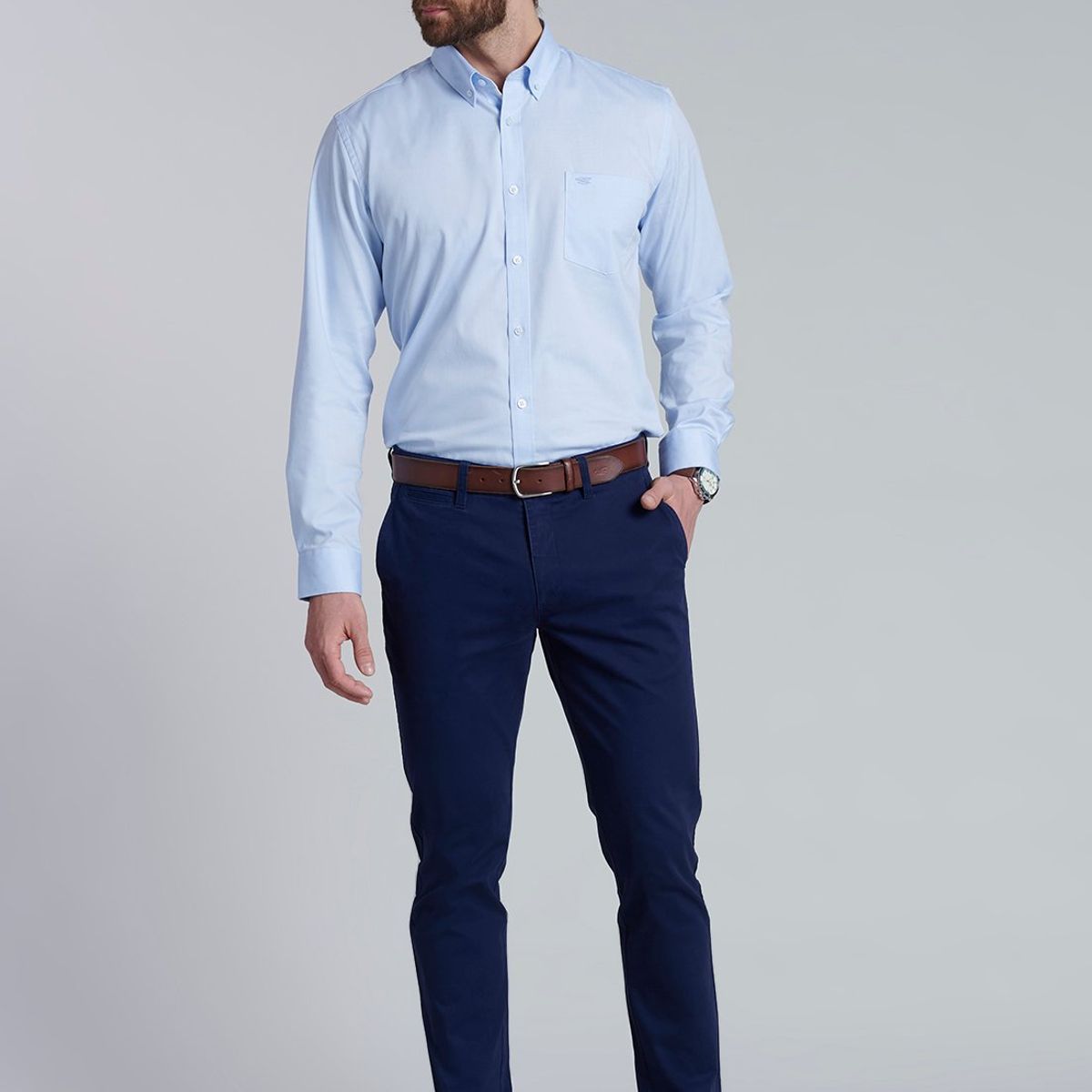 FEROUCH - Pantalon Twill Slim /31 Azul Ferouch