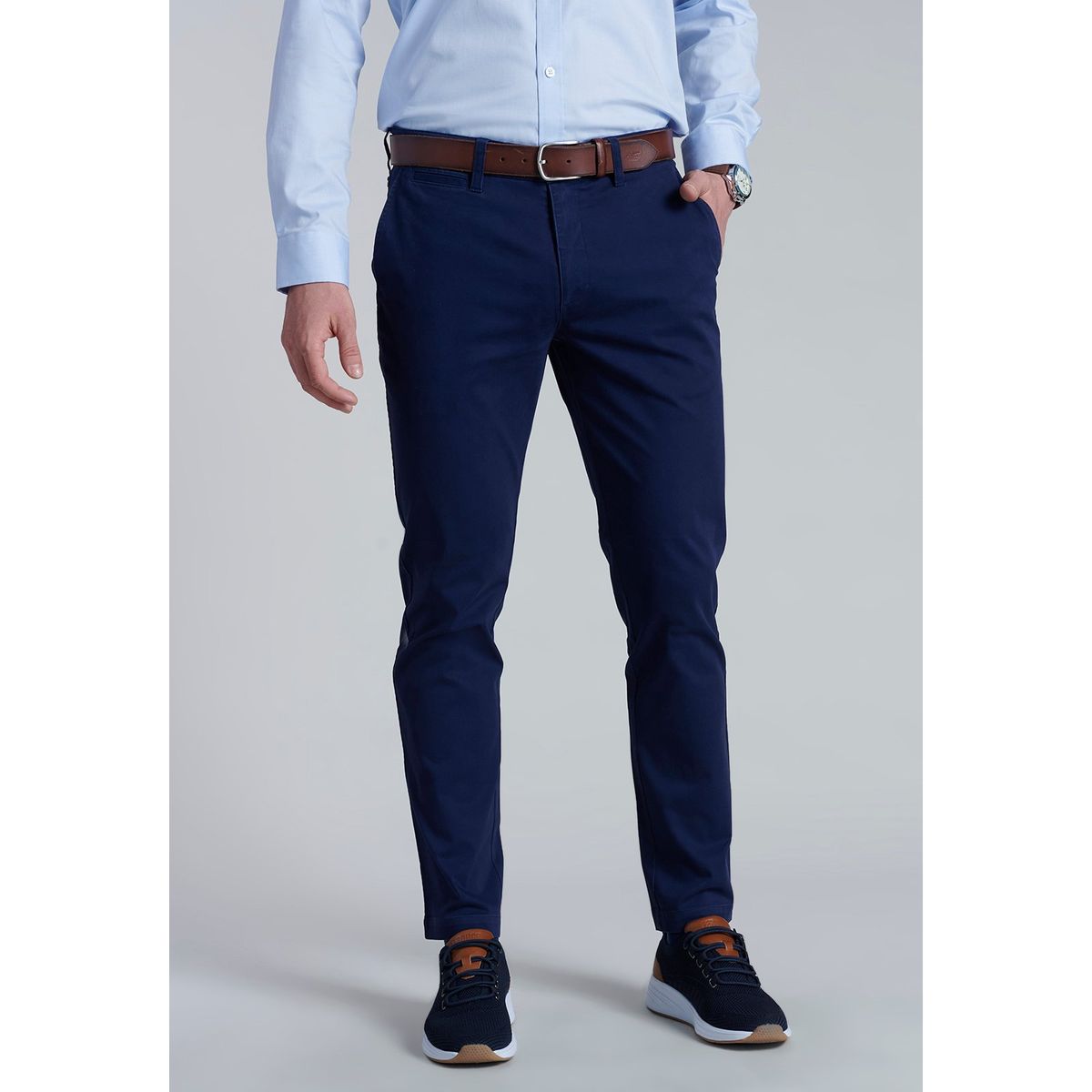 FEROUCH - Pantalon Twill Slim /31 Azul Ferouch