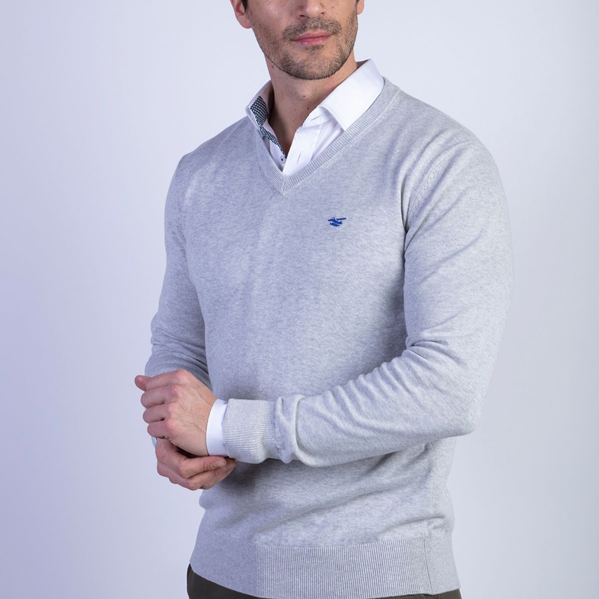FEROUCH - Sweater Smart Casual Ls Melange Gris Ferouch