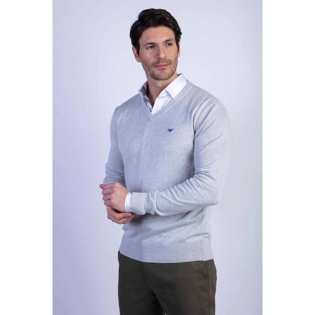 FEROUCH - Sweater Smart Casual Ls Melange Gris Ferouch
