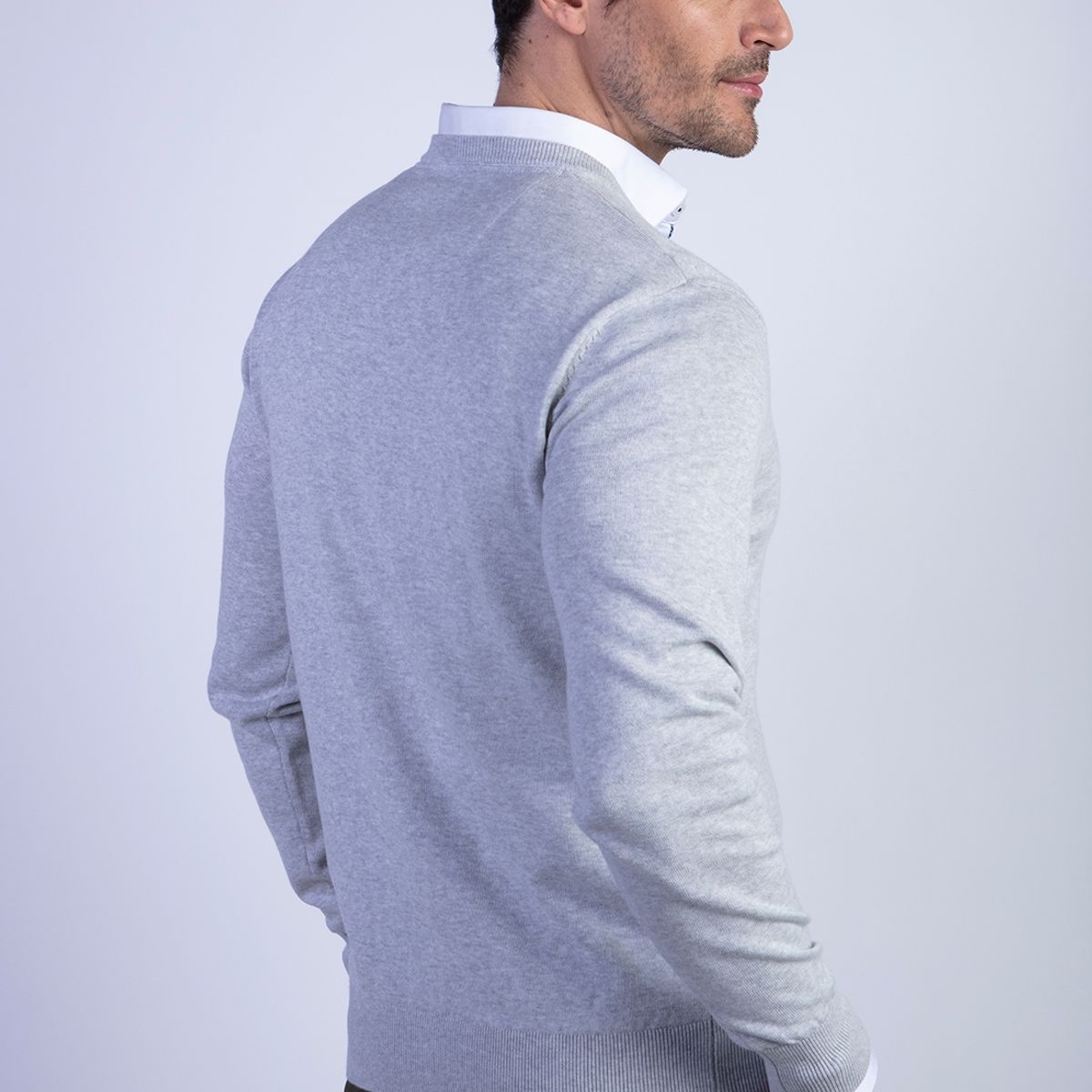 FEROUCH - Sweater Smart Casual Ls Melange Gris Ferouch