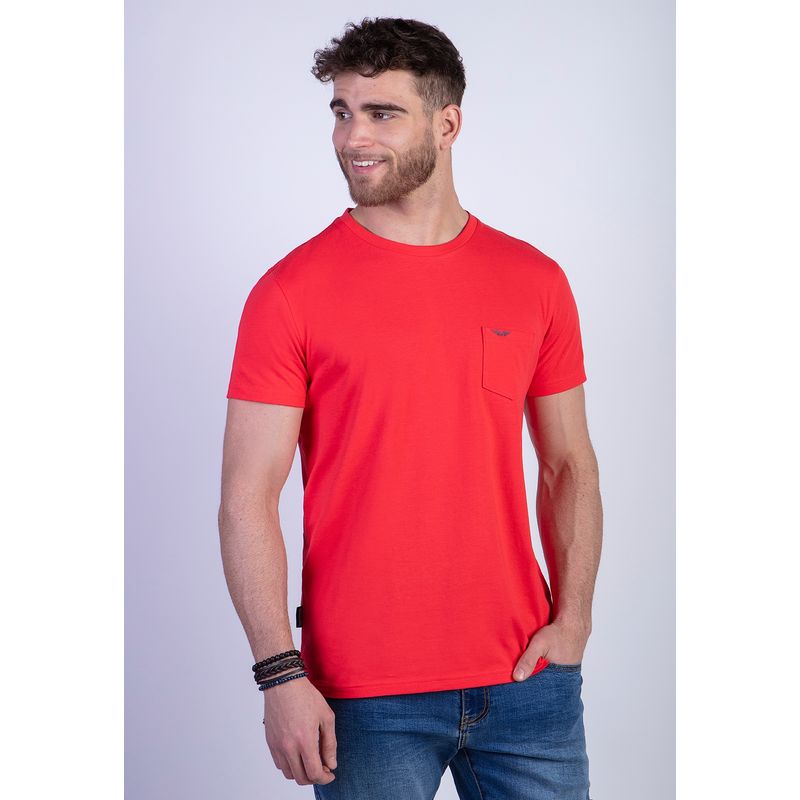 FEROUCH - Polera Basica Bolsillo Houston Rojo Ferouch