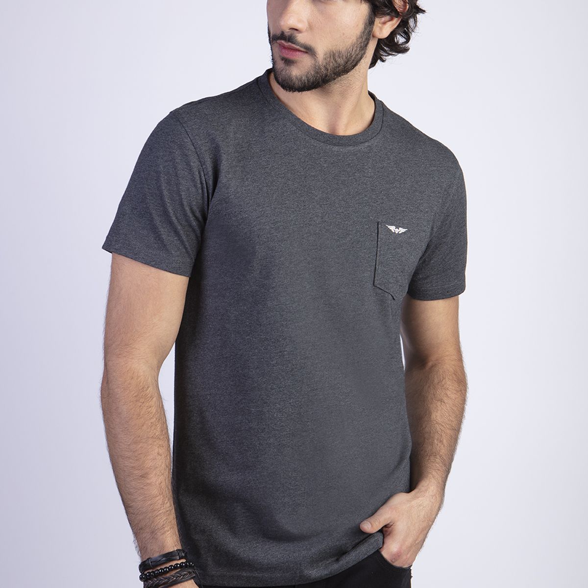 FEROUCH - Polera Basica Bolsillo Houston Gris Ferouch