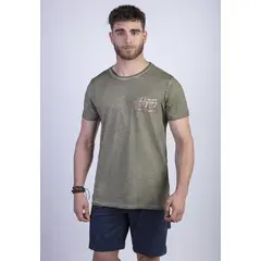 FEROUCH - Polera Dirty Wash New York Verde