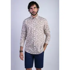 FEROUCH - Camisa Estampada Vermont Fj Beige