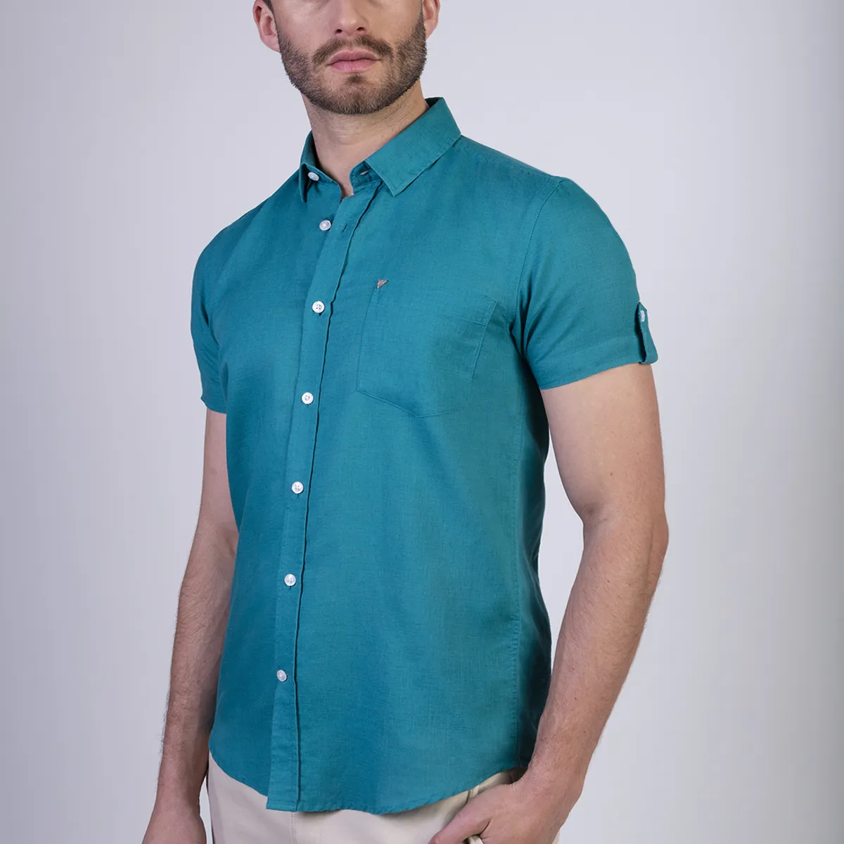 NEW MAN - Camisa Colchester Verde New Man