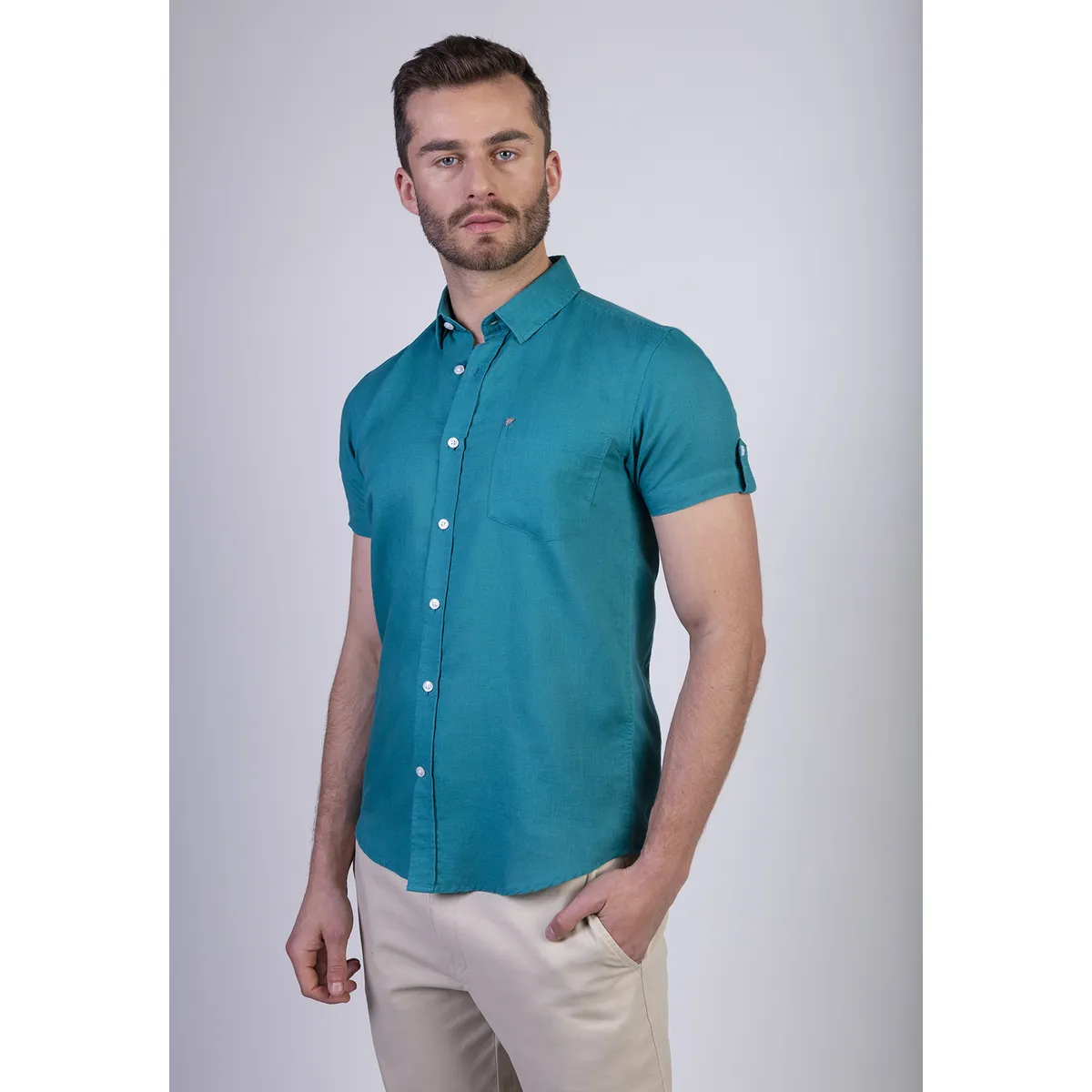NEW MAN - Camisa Colchester Verde New Man
