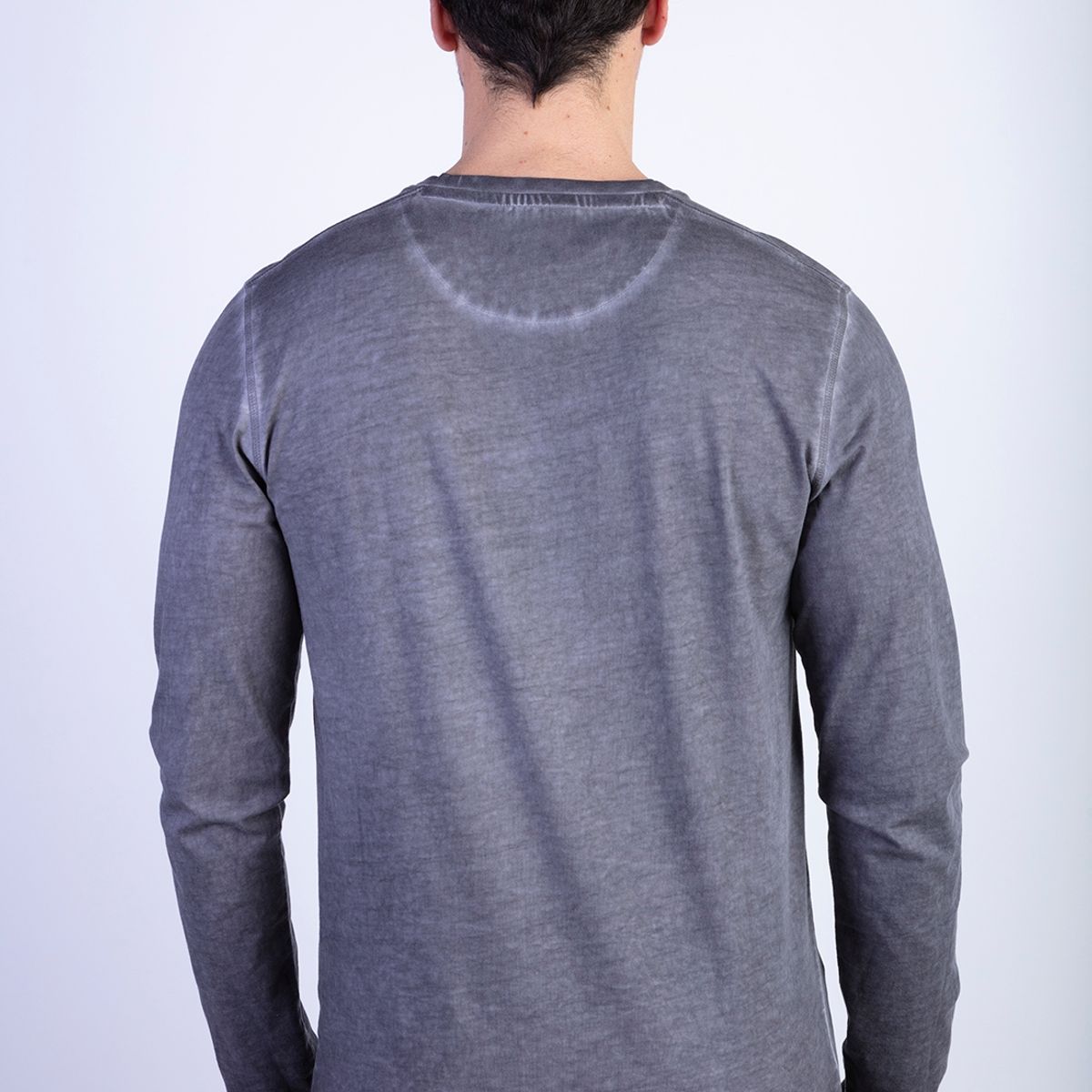 FEROUCH - Polera Basica Manga Larga Lavada Michigan Gris Ferouch