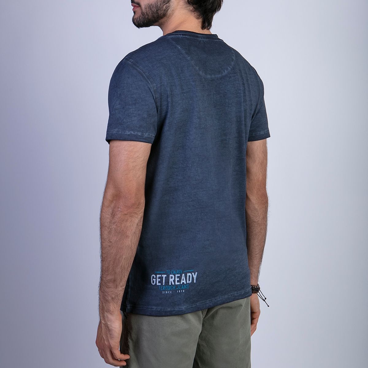FEROUCH - Polera Dirty Wash Seatle Azul Ferouch