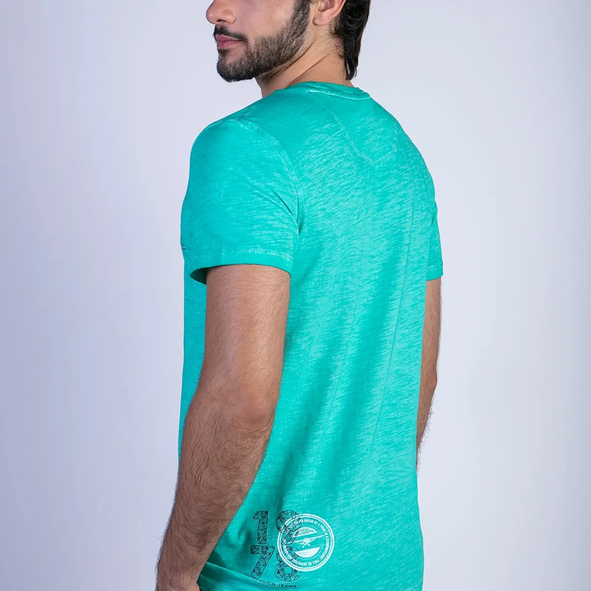 FEROUCH - Polera Dirty Wash New York Verde Ferouch
