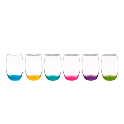 Imagen 2 del producto Pack 6 Vasos Altos Fondo Color + 6 Vasos Altos Mikonos 460cc