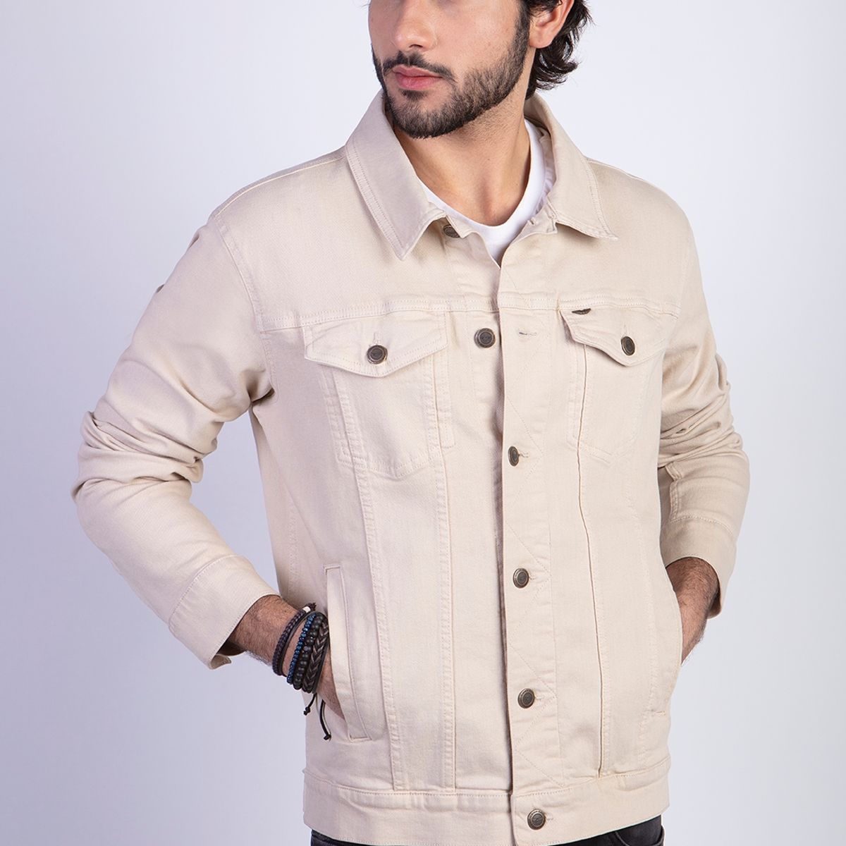 FEROUCH - Chaqueta Basic Denimfj Beige Ferouch