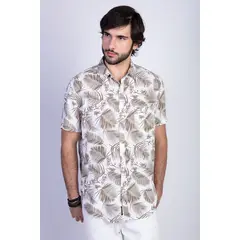 FEROUCH - Camisa Estampada Palmera Fj Verde