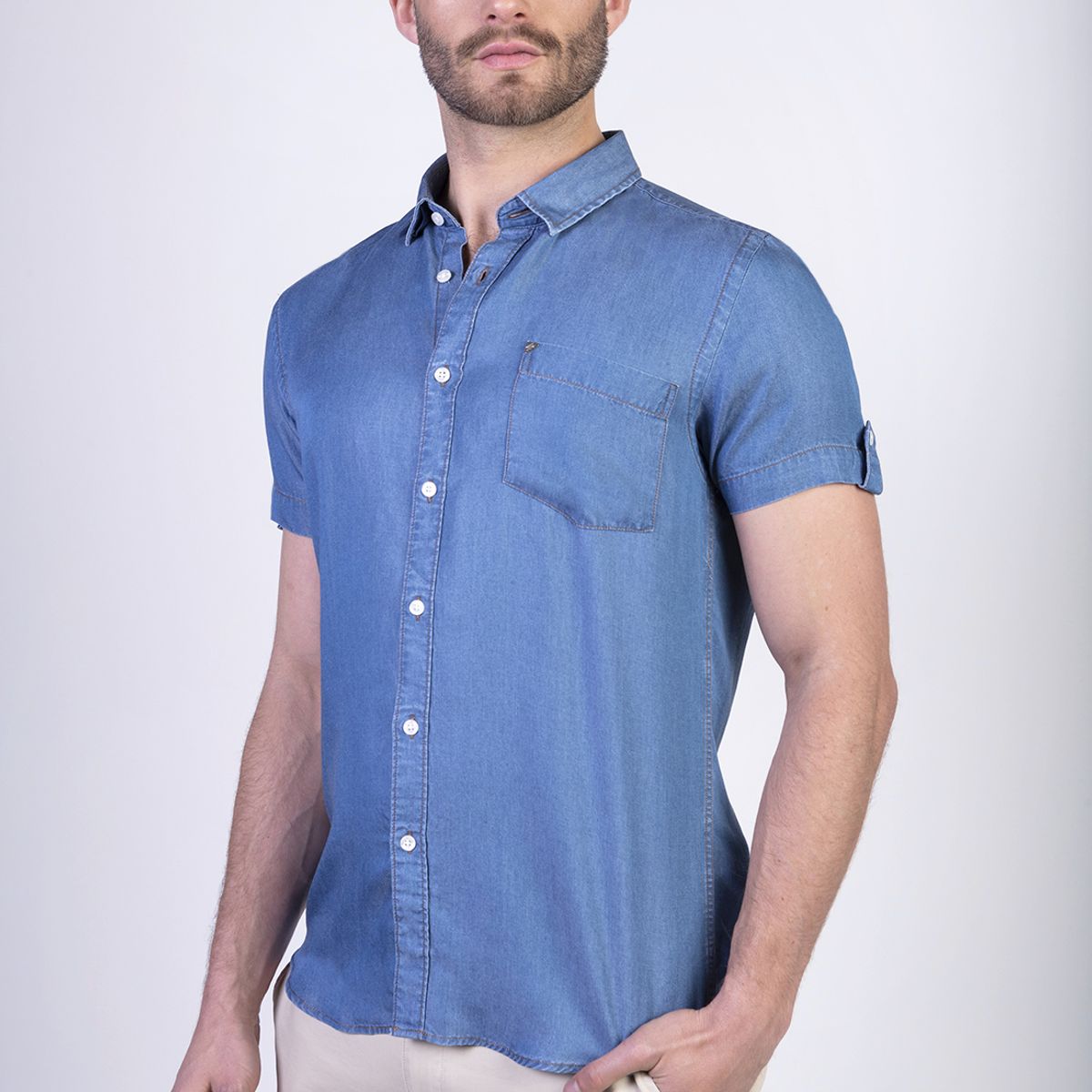 NEW MAN - Camisa Galloway Azul New Man