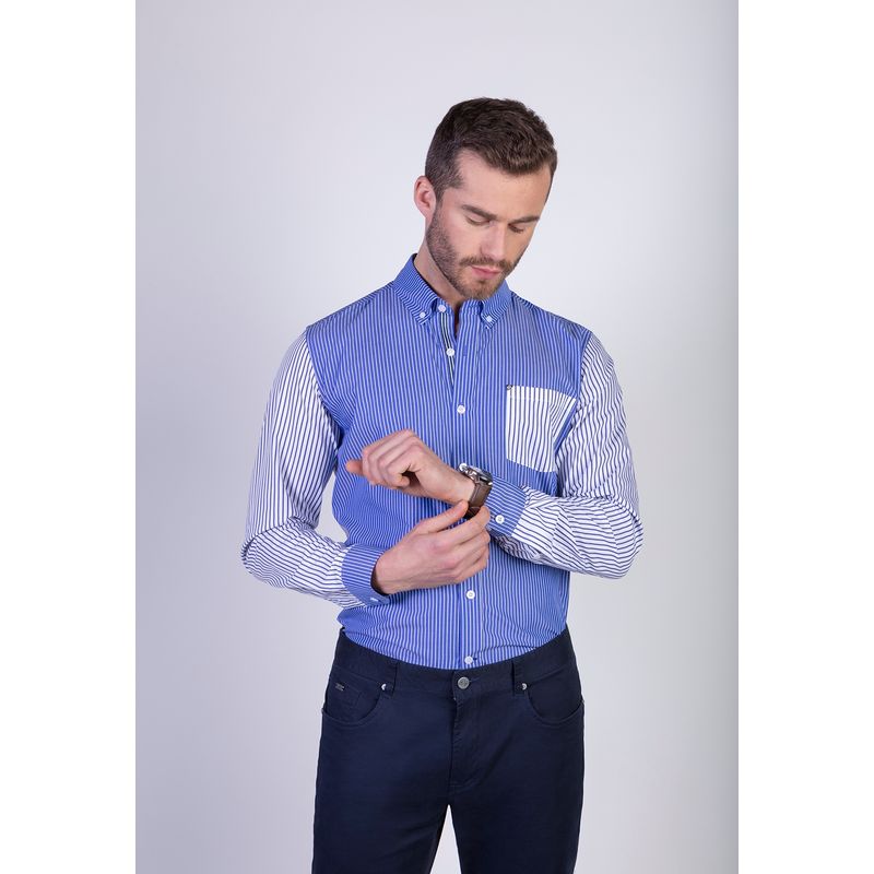 NEW MAN - Camisa Bristol Azul New Man