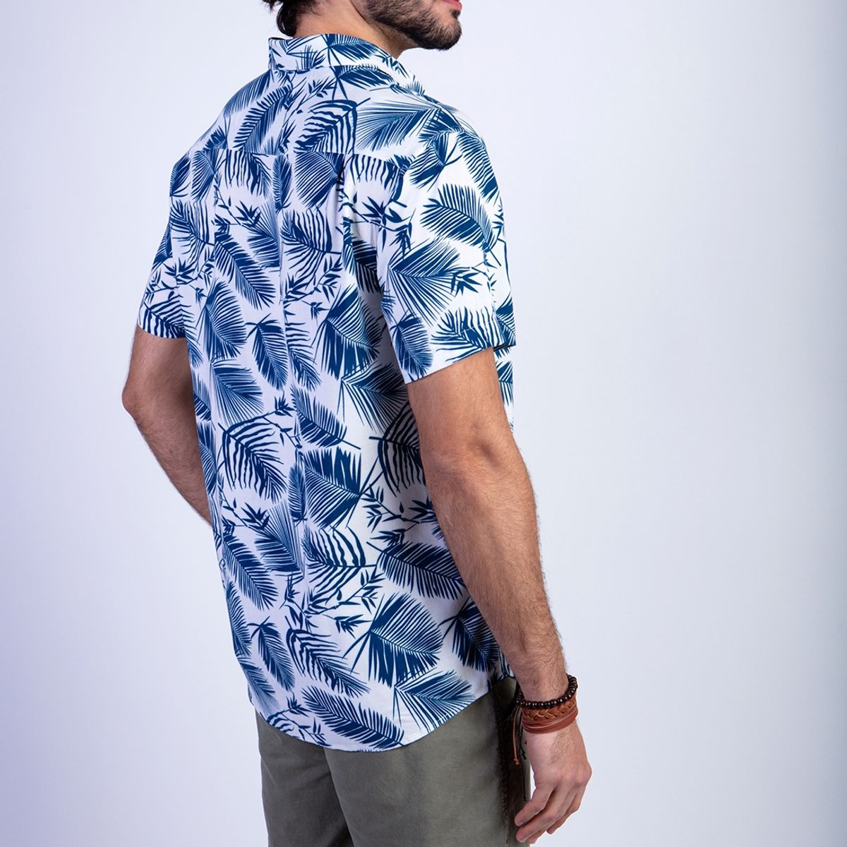 FEROUCH - Camisa Estampada Palmera Fj Azul Ferouch