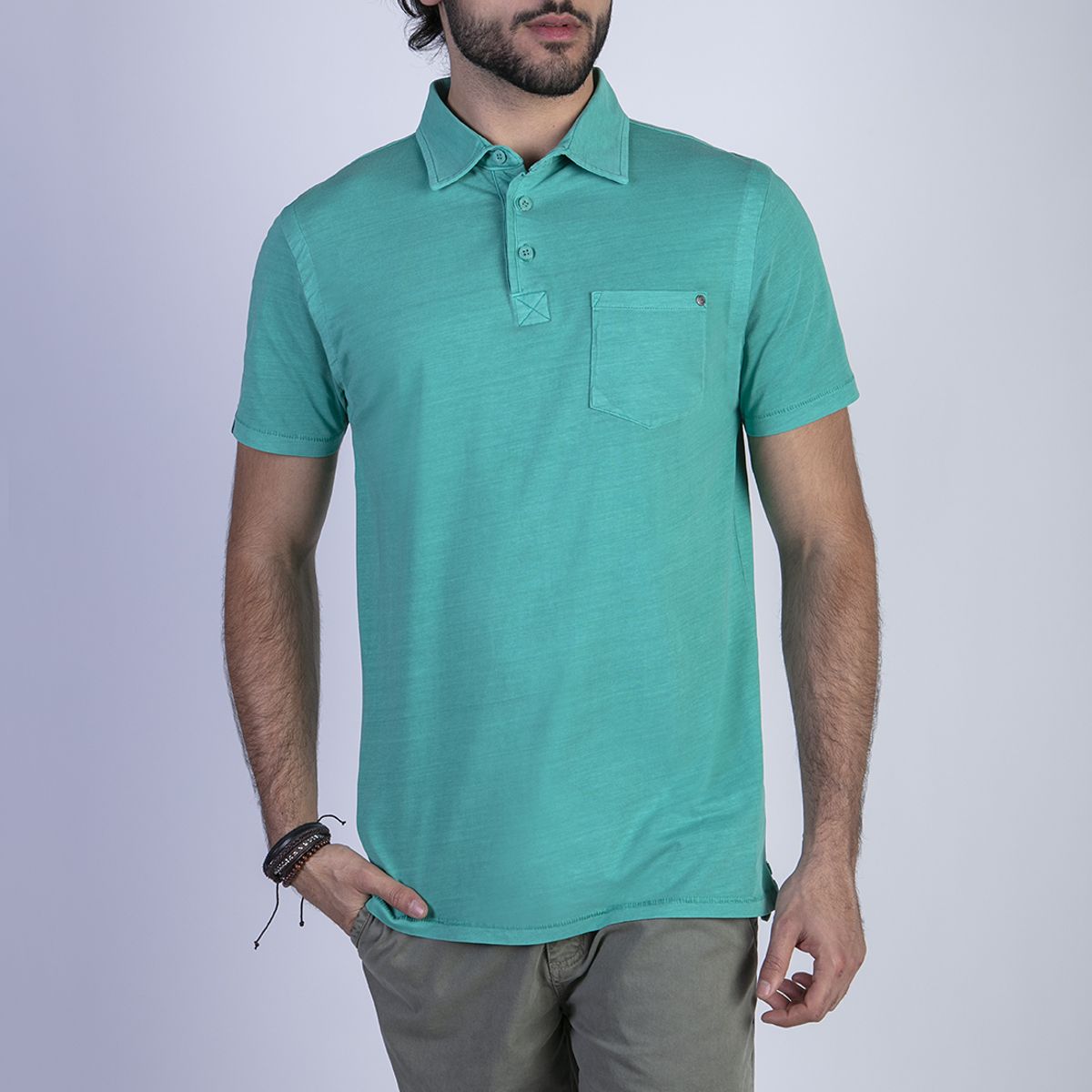 FEROUCH - Polera Polo Lavada Orlando Verde Ferouch