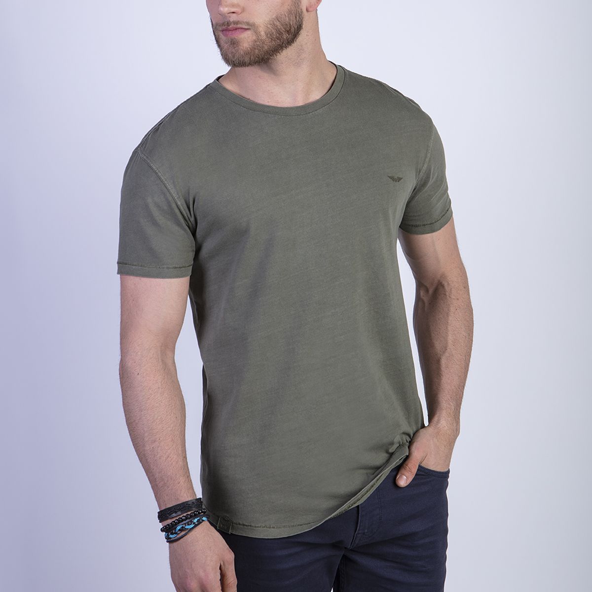 FEROUCH - Polera Cuello Redondo Lavada Chicago Verde Ferouch