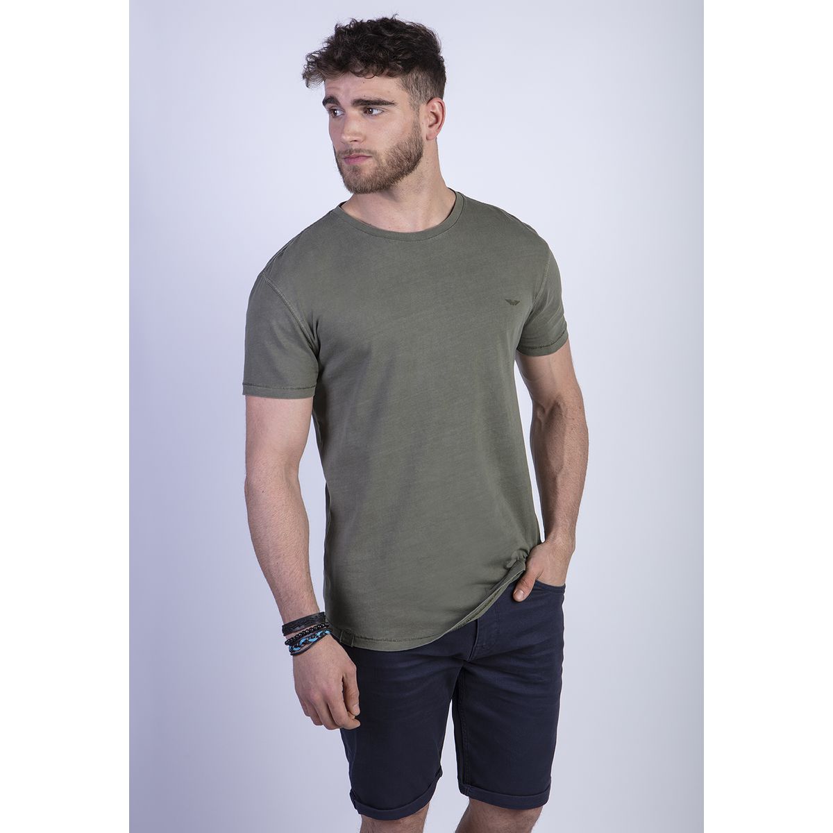 FEROUCH - Polera Cuello Redondo Lavada Chicago Verde Ferouch