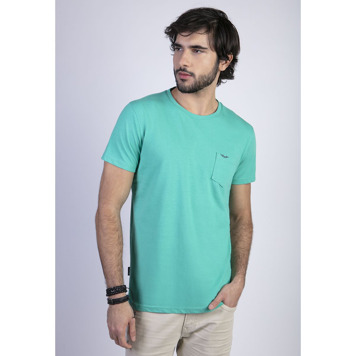 FEROUCH - Polera Basica Bolsillo Houston Verde Ferouch