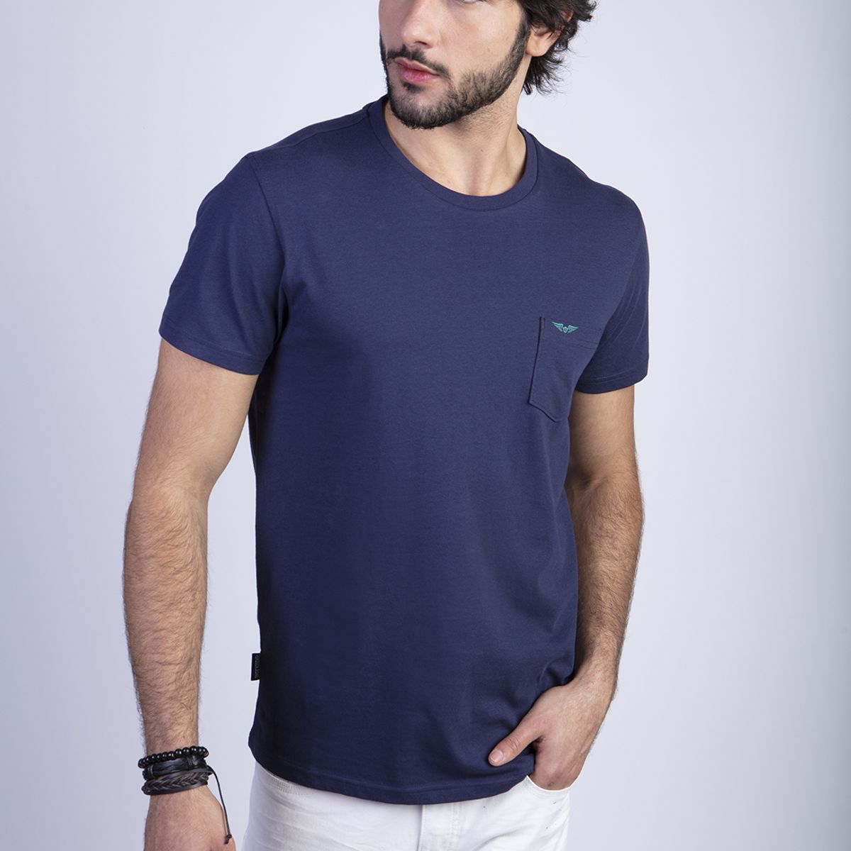 FEROUCH - Polera Basica Bolsillo Houston Azul Ferouch