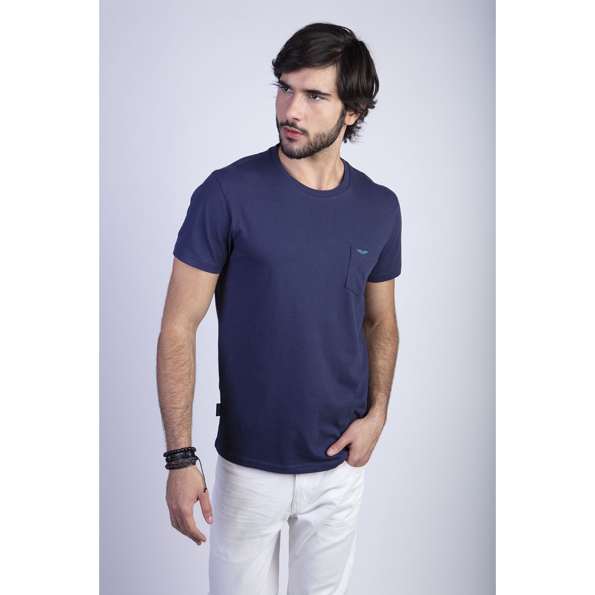 FEROUCH - Polera Basica Bolsillo Houston Azul Ferouch
