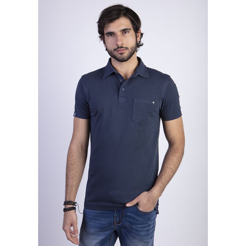 FEROUCH - Polera Polo Lavada Orlando Azul Ferouch