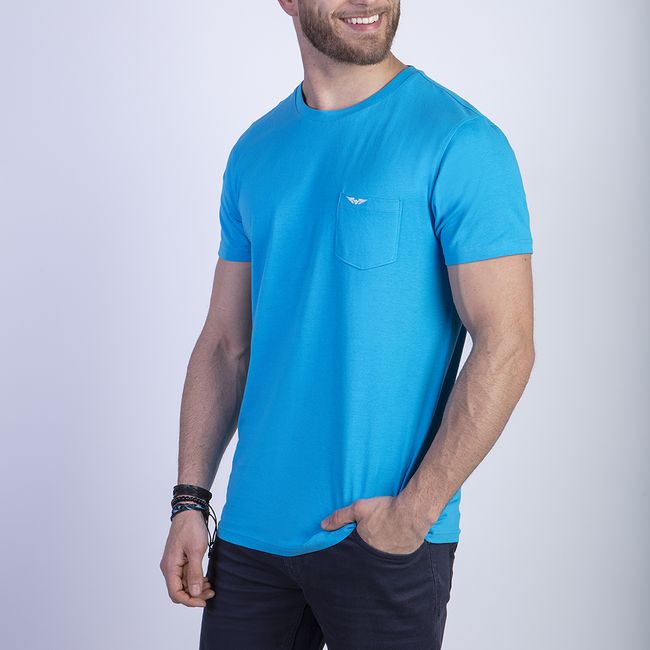 FEROUCH - Polera Basica Bolsillo Houston Azul Ferouch