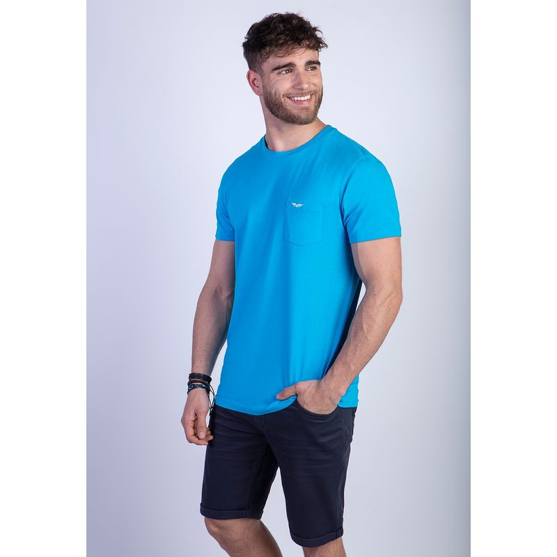 FEROUCH - Polera Basica Bolsillo Houston Azul Ferouch