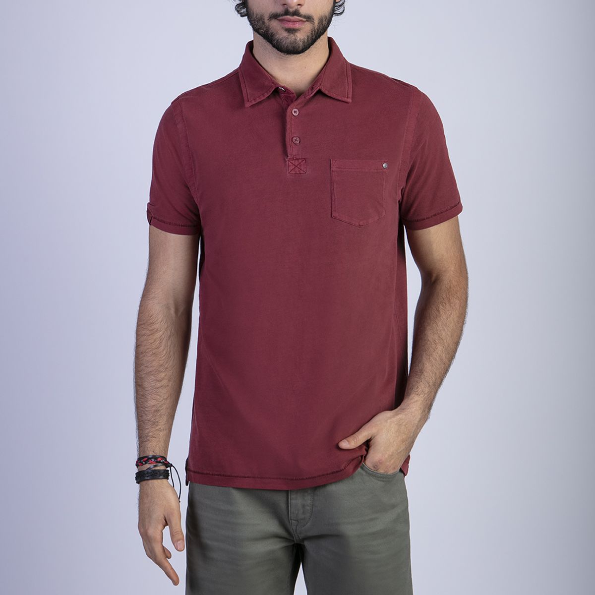 FEROUCH - Polera Polo Lavada Orlando Rojo Ferouch