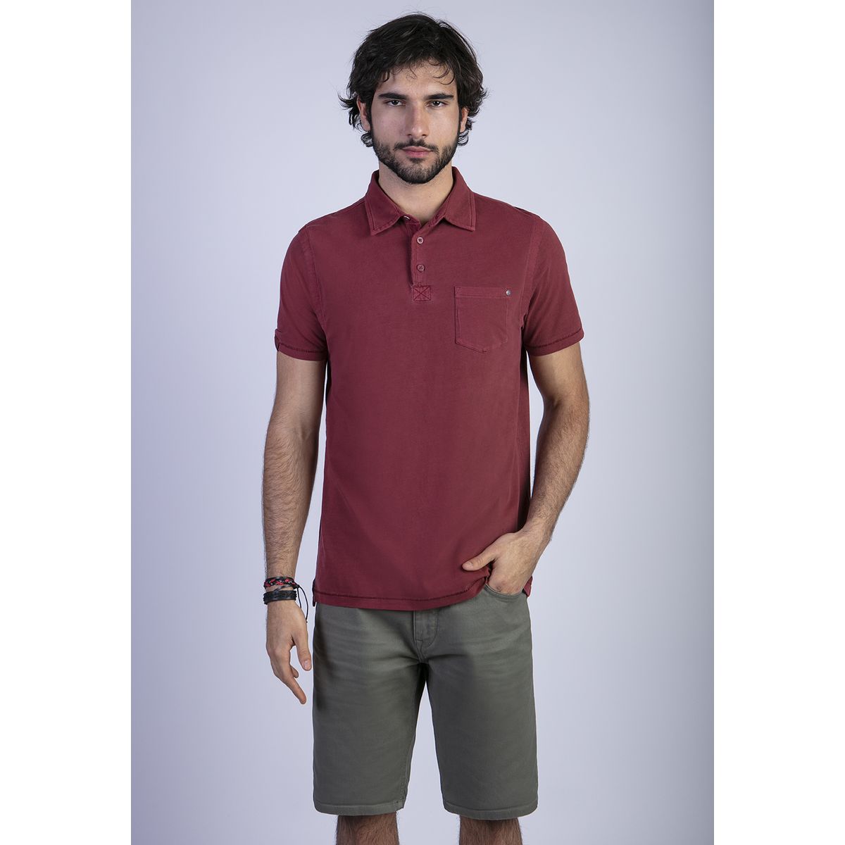 FEROUCH - Polera Polo Lavada Orlando Rojo Ferouch