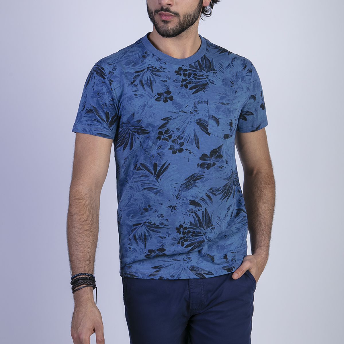 FEROUCH - Polera Florida Azul Ferouch