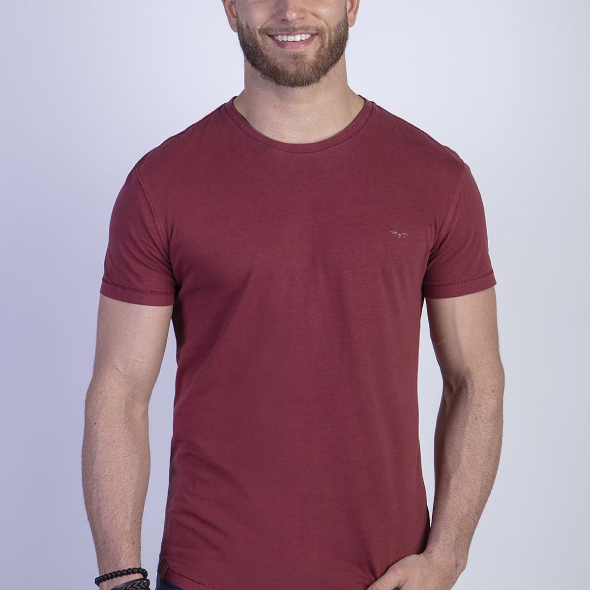 FEROUCH - Polera Cuello Redondo Lavada Chicago Rojo Ferouch