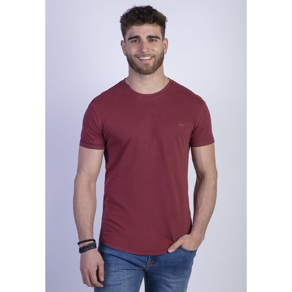 FEROUCH - Polera Cuello Redondo Lavada Chicago Rojo Ferouch
