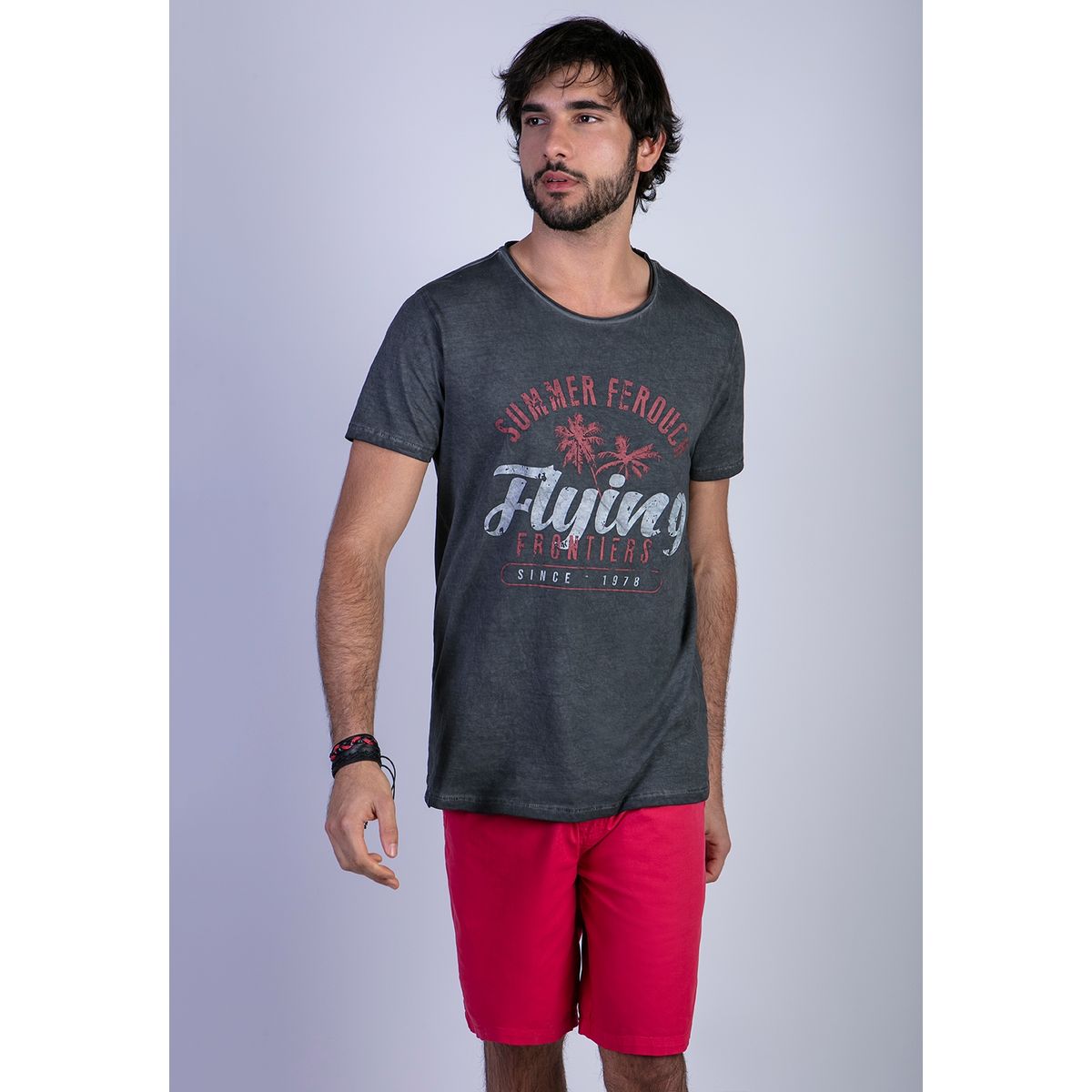 FEROUCH - Polera Dirty Wash Seatle Negro Ferouch