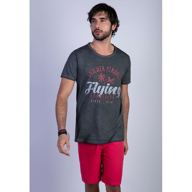 FEROUCH - Polera Dirty Wash Seatle Negro Ferouch