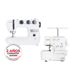 JANOME - Combo máquina de coser 3022 y overlock 8002D
