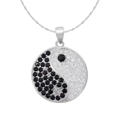 GENERICO - Collar + Colgante Yin Yang Plata Fina Ley 925 Circones