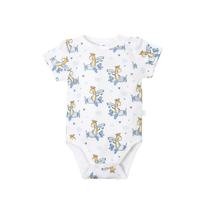 BAMBINO - Set 2 Body Manga Corta Celeste Jirafa Niño 0-3M