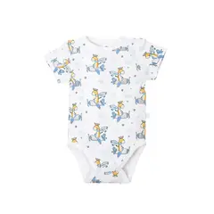 BAMBINO - Set 2 Body Manga Corta Celeste Jirafa Niño 0-3M