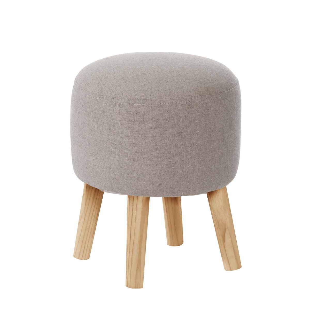 LATAM HOME - Pouf Nantes Lino Gris Claro
