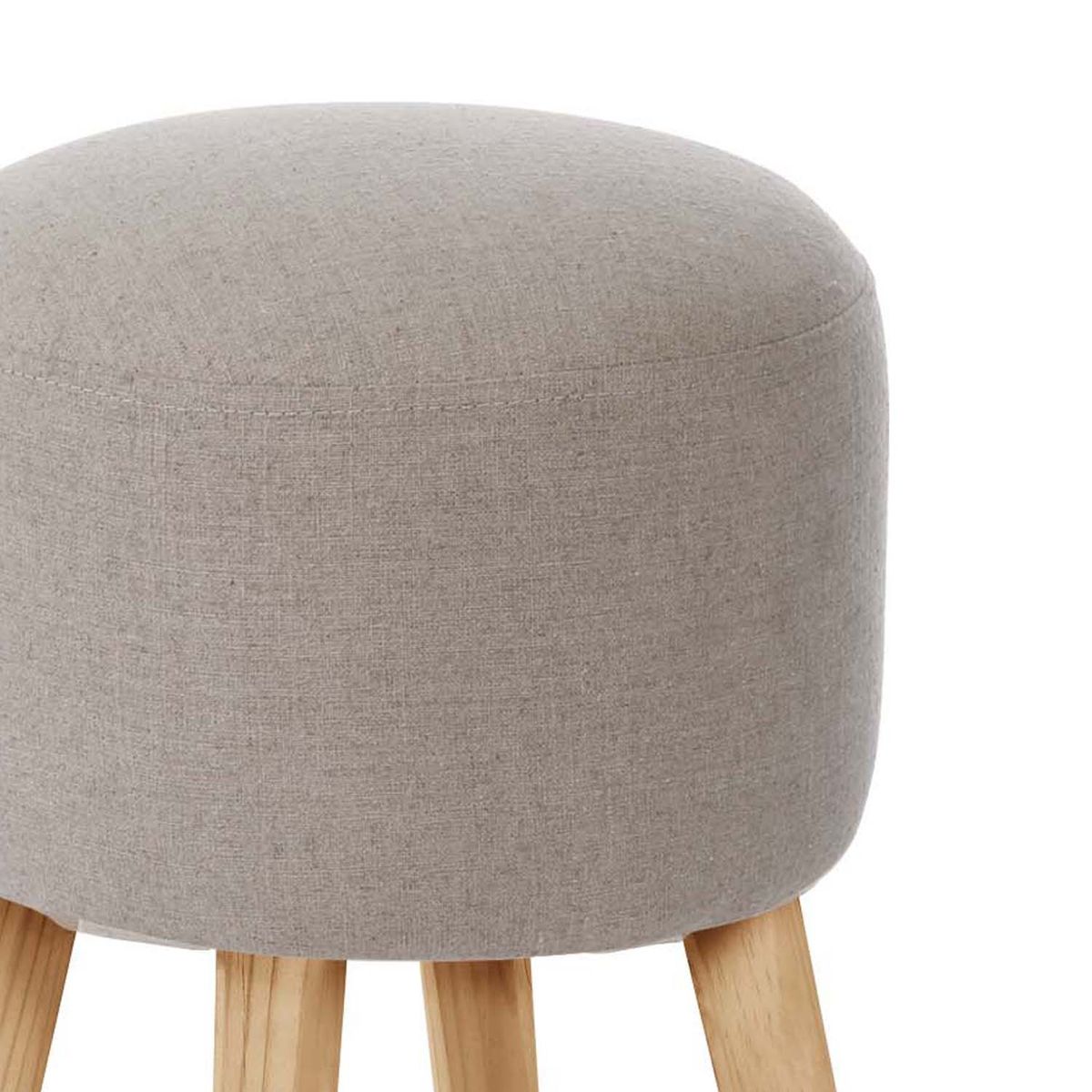 LATAM HOME - Pouf Nantes Lino Gris Claro