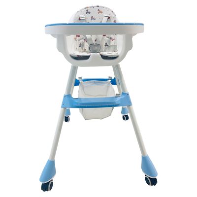 Imagen 2 del producto SILLA DE COMER CON CINTURÓN Y RUEDAS PARA NIÑOS 2en1 Azul