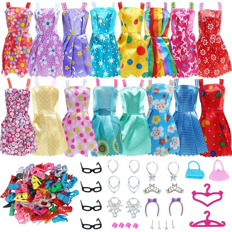 GENERICO - Ropa para muñeca - 10 vestidos + accesorios