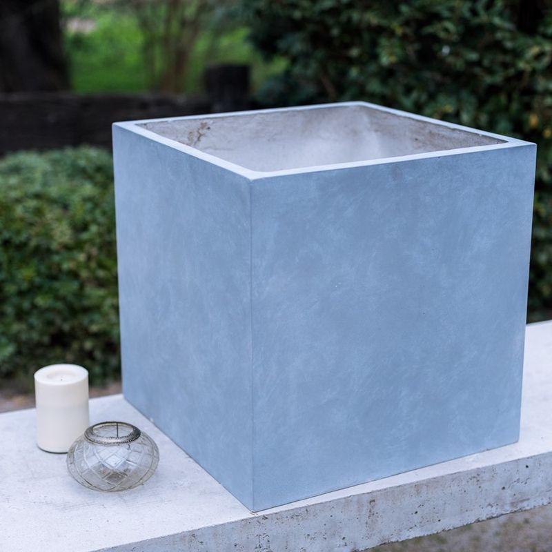 VADELL - Macetero cuadrado XL color gris