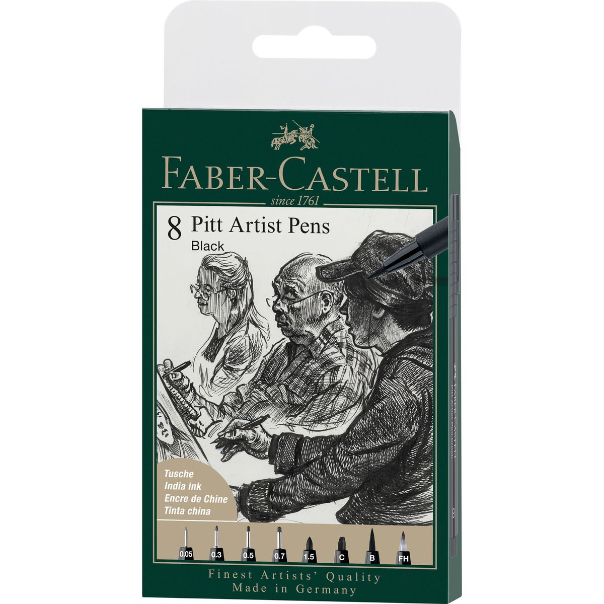 FABER-CASTELL - Rotuladores Pitt Artist Faber-Castell x8 uds. Negro